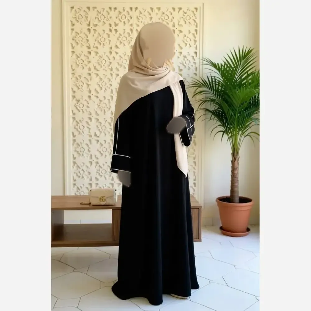 مانتو عبای پریا جنس الیزه ترک اعلا رنگ مشکی