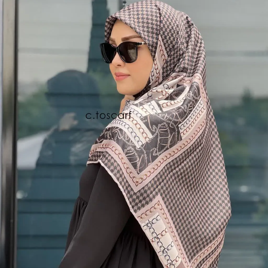 روسری نخ کاستوم طرح منو قواره بزرگ 140 سانتیمتر