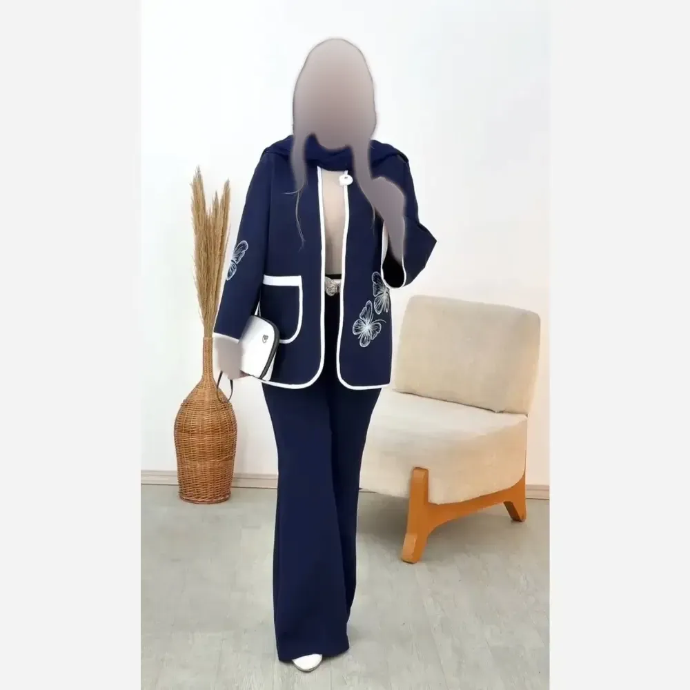 ست مانتو شلوار مازراتی مدل ستاره رنگ بندی متنوع سایز یک و دو