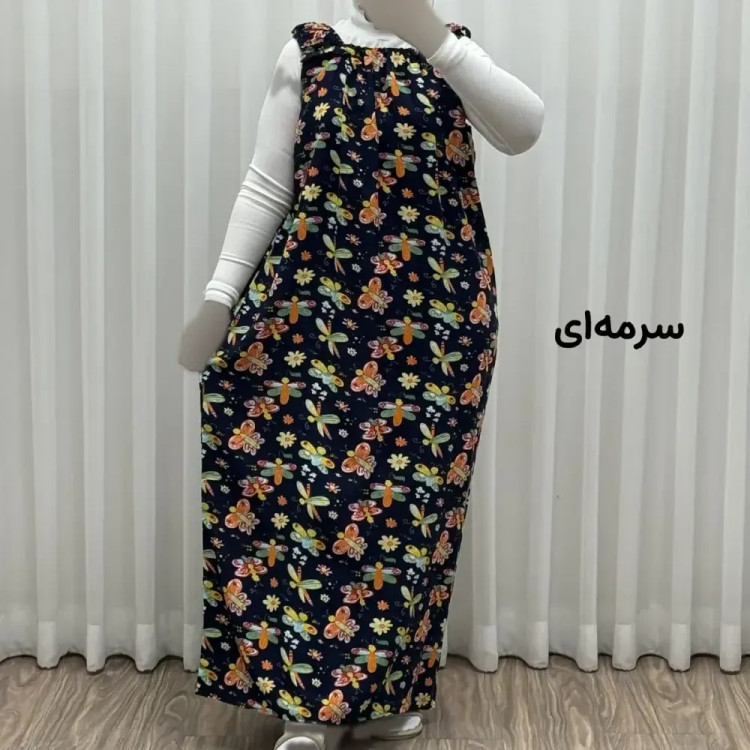 پیراهن ساحلی زنانه نخی مدل سنجاقک فری سایز مناسب تا سایز 52