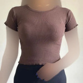 کراپ تیشرت کبریتی مدل 1131 راهراه رنگی فری سایز زنانه