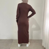 پیراهن ماکسی زنانه کبریتی آستین بلند مناسب سایز 38 تا 44
