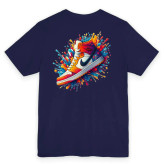 تیشرت آستین کوتاه مردانه یقه گرد نخی مدل نقاشی کفش کد 131