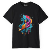 تیشرت آستین کوتاه مردانه پاد آفرین مدل قلم مو نقاشی کد 1243