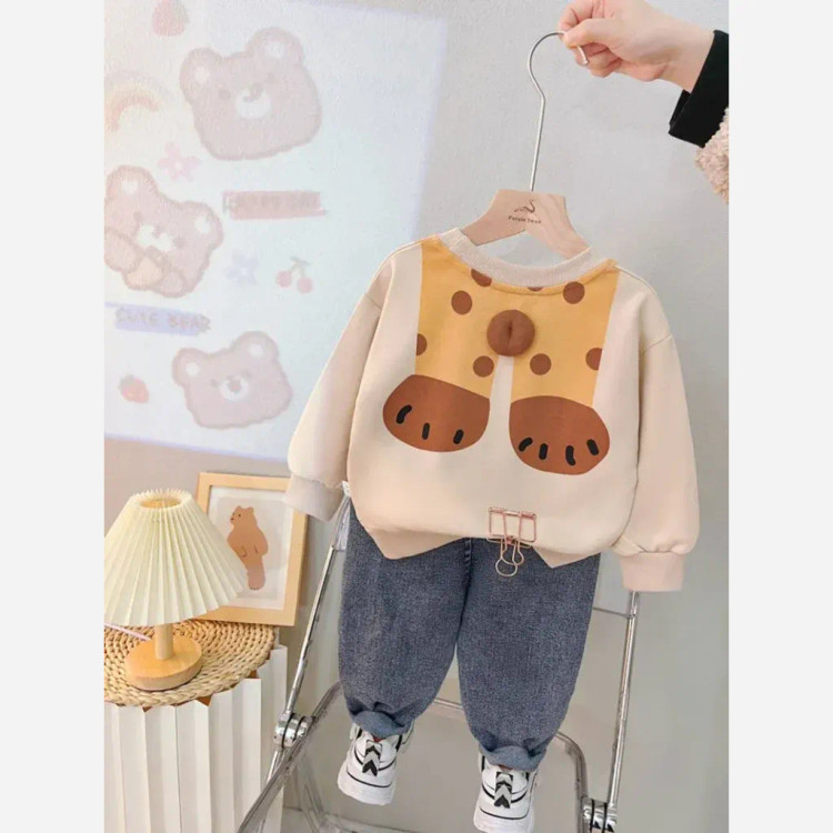 ست بلوز دورس و شلوار جین بچگانه طرح فیل وارداتی
