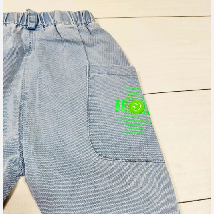 شلوارک جین بچگانه اسپرت جیب دار مناسب دختر و پسر سایز 9 ماه تا 5 سال