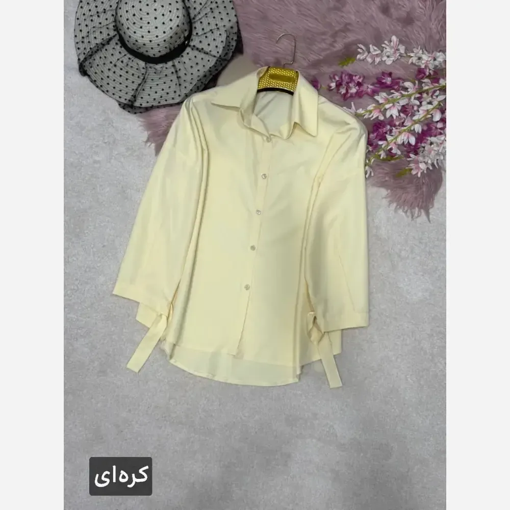 شومیز گره ای نیکی جنس پری درجه یک خنک و سبک سایز فری 38 تا 48