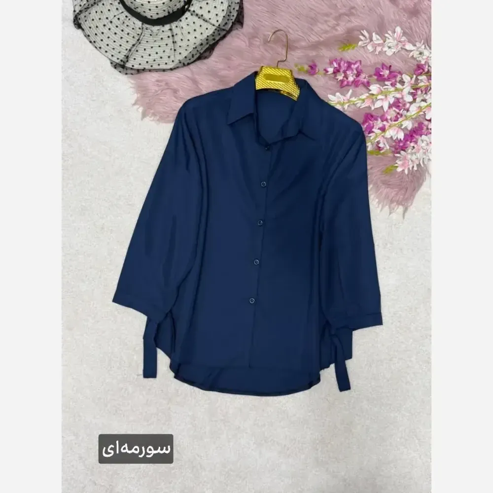 شومیز گره ای نیکی جنس پری درجه یک خنک و سبک سایز فری 38 تا 48