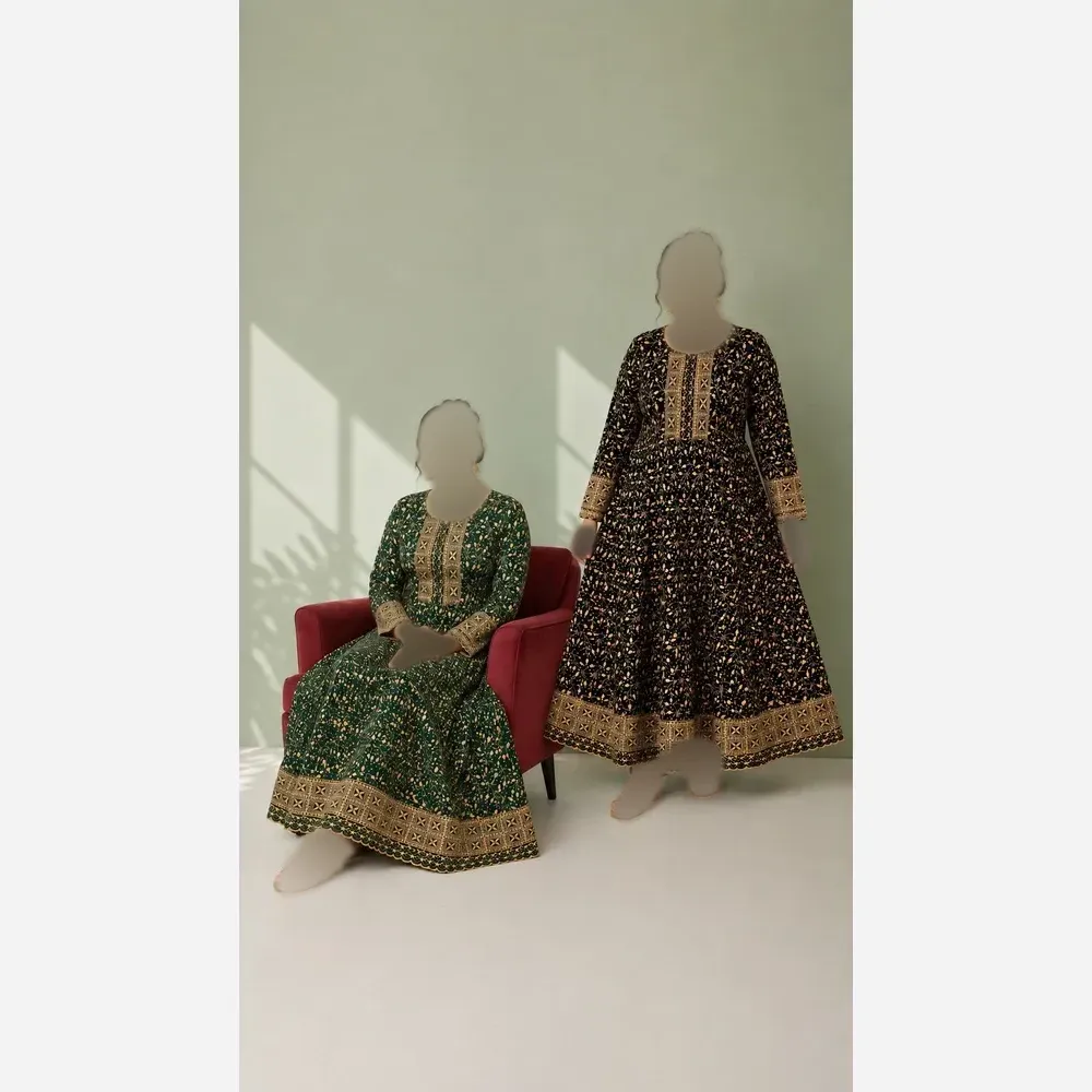 کرتی هندی گلدوزی شده جنس نخ وارداتی فری سایز