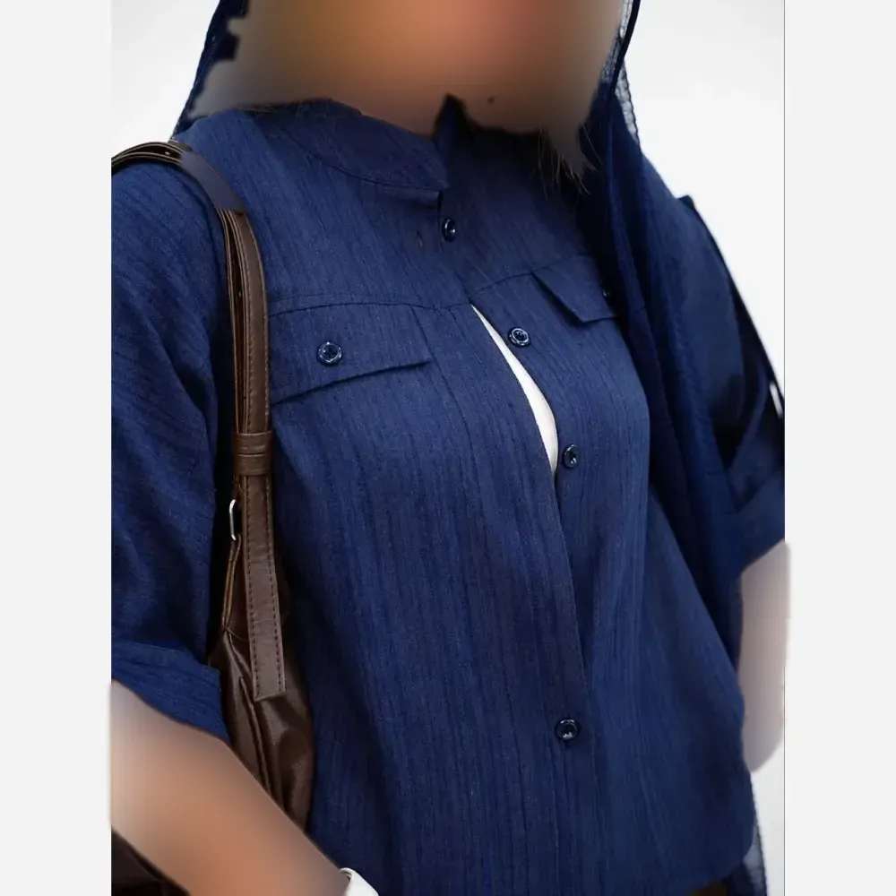 خرید مانتو کوتاه اسپرت صوفیا گازوئیلی فری سایز 36 تا 46 رنگ مشکی سرمه ای کرم