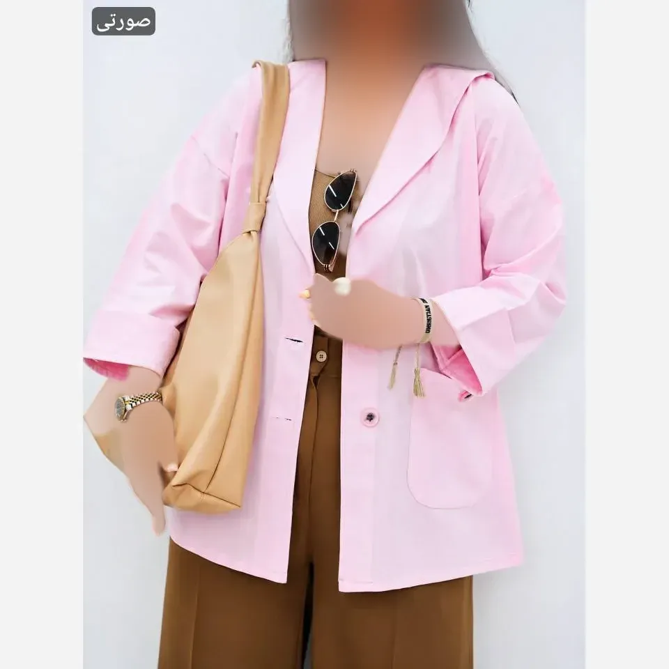 مانتو کتی یقه آرشال جنس کتان لنین نچرال