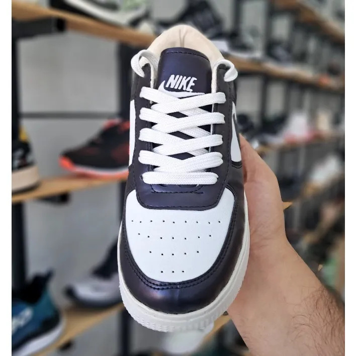 کفش اسپرت زنانه نایک ایر فورس رنگ مشکی چرم صنعتی