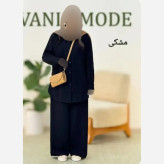 ست شومیز و شلوار مشکی زنانه جنس شانتون صوفیا فری سایز