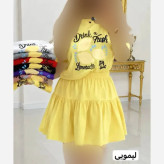 ست کراپ و دامن نخی پنبه درجه یک زنانه فری سایز