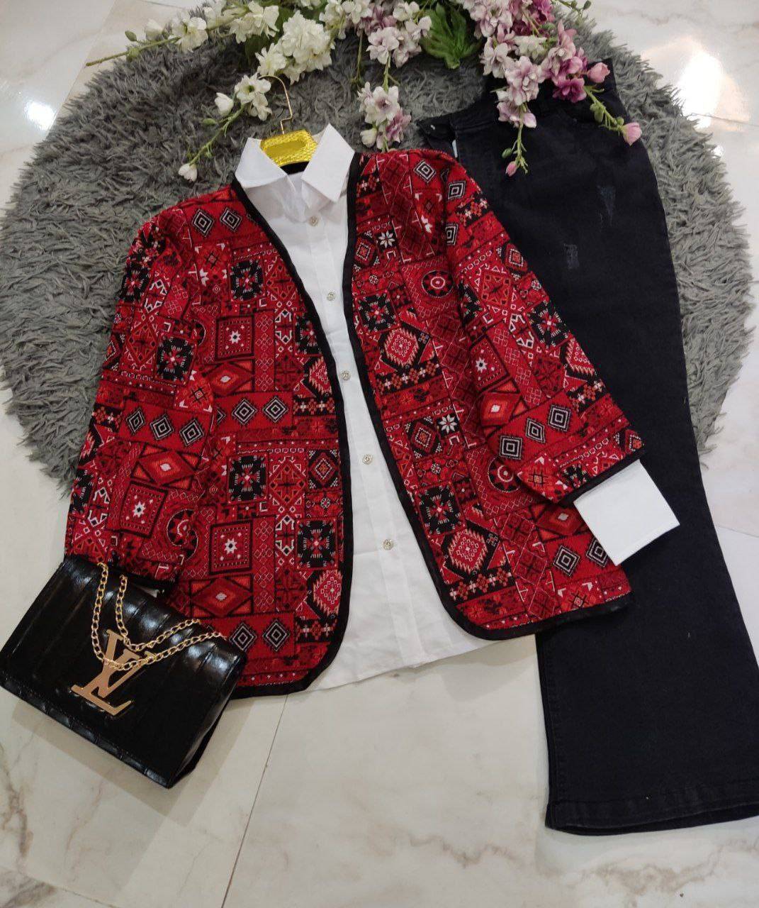 کت گلیمی تافته سوزن دوزی سنتی فری سایز