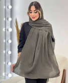 شال پلیسه لبه لمه دوزی کلاسیک مشکی کرم موکا زیتونی نسکافه ای