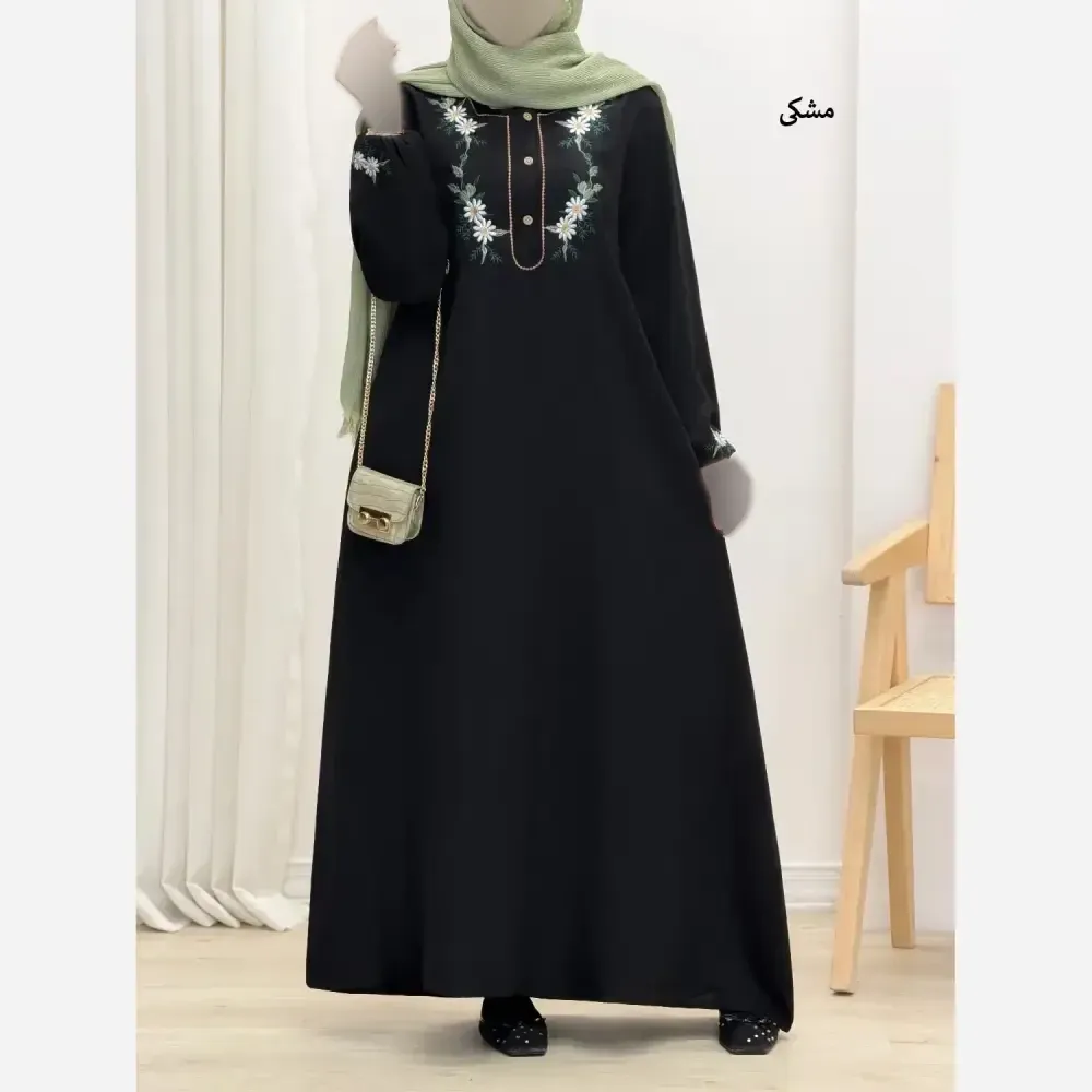 عبا گیسو شانتون اعلا گلدوزی شده فری سایز زنانه