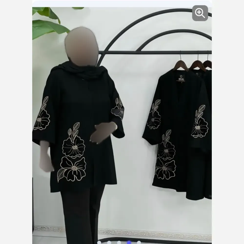 مانتو گلرخ مخمل شنل اعلا مشکی سایزبندی 1 و 2 قد 80