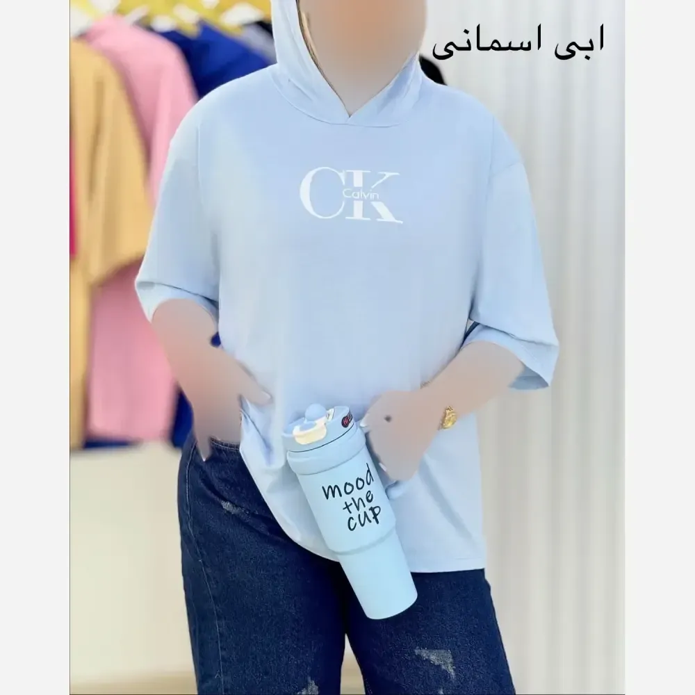بلوز زنانه لانگCK پنبه دبل بافت فری سایز زرشکی صورتی سفید سبز زرد سورمه ای