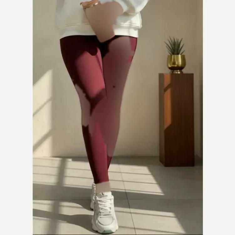 لگ کبریتی زنانه رنگ زرشکی قد 90 سایز M