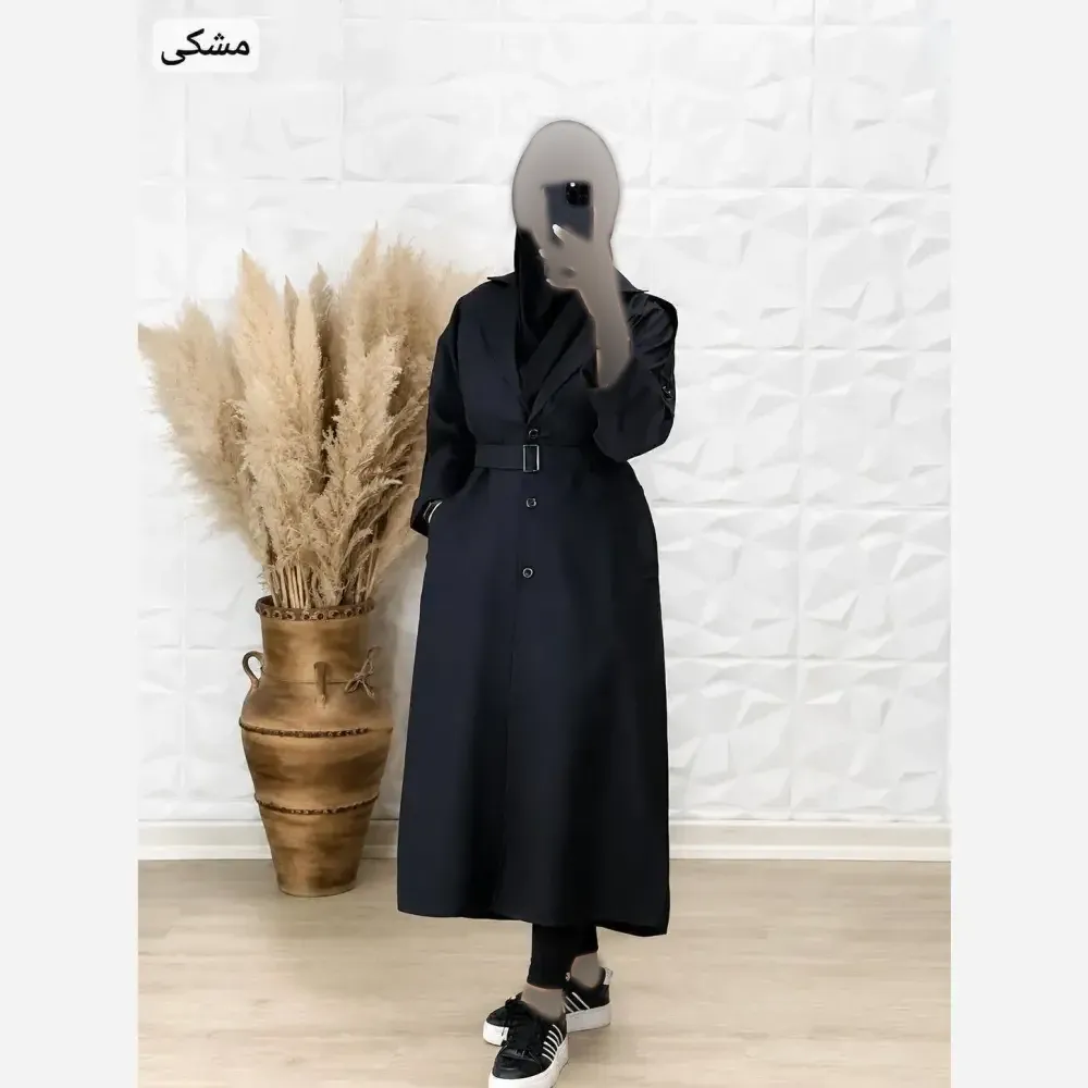 مانتو دانشجویی نانسی جنس پرشین مکانیک رنگ مشکی و سرمه ای