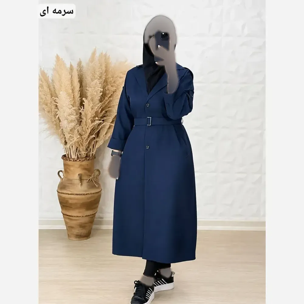 مانتو دانشجویی نانسی جنس پرشین مکانیک رنگ مشکی و سرمه ای