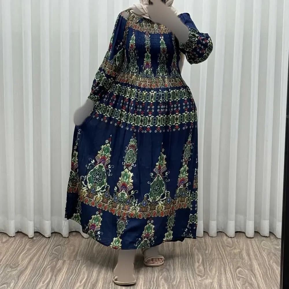 پیراهن ساحلی زنانه کریشه سرمهای فری سایز تا 52 بنددار چهارفصل شیک و راحت بدون سایه اندازی