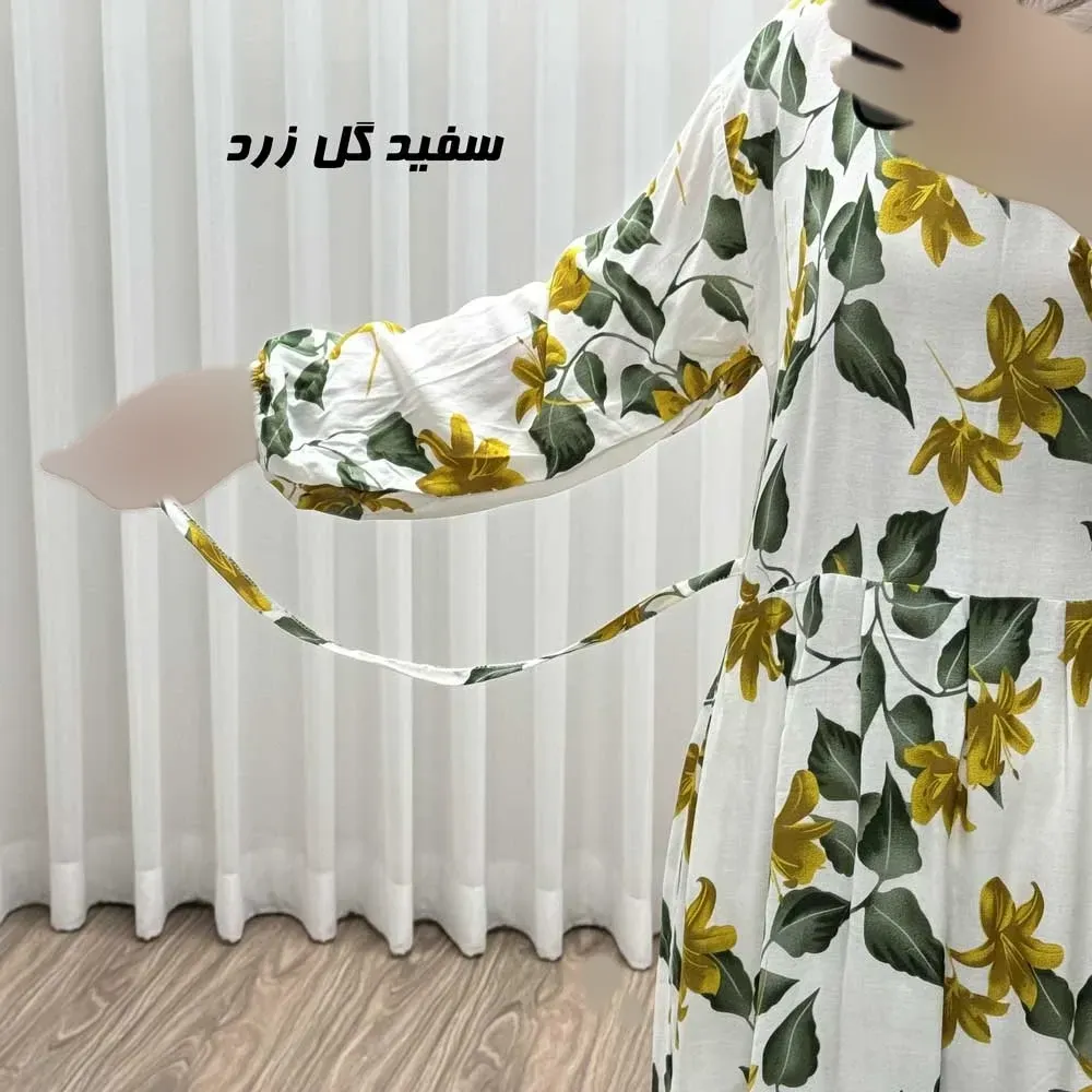 پیراهن ساحلی زنانه نخی مدل پامچال فری سایز