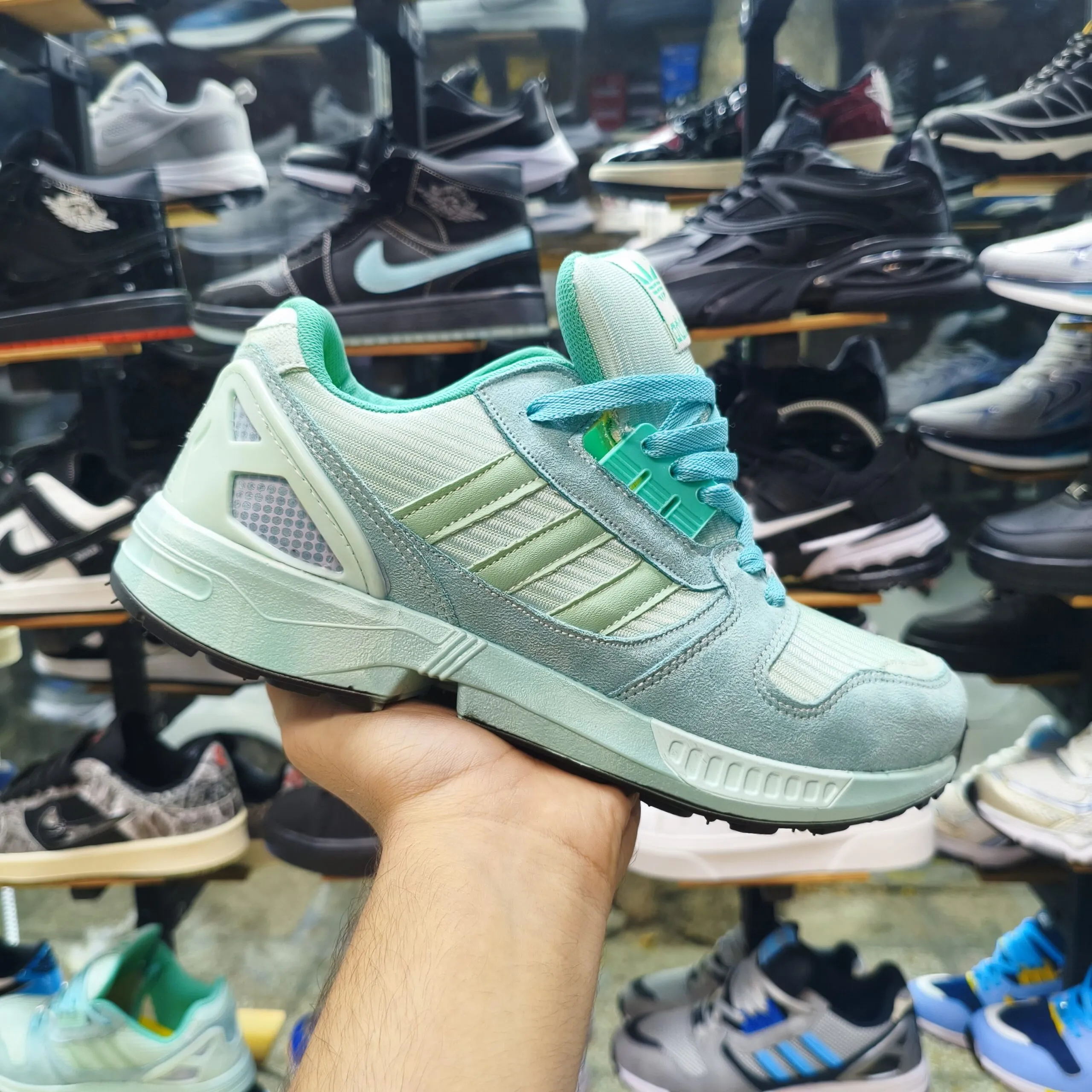 کتونی آدیداس ZX 8000 سبز پستهای مردانه کلاسیک رترو
