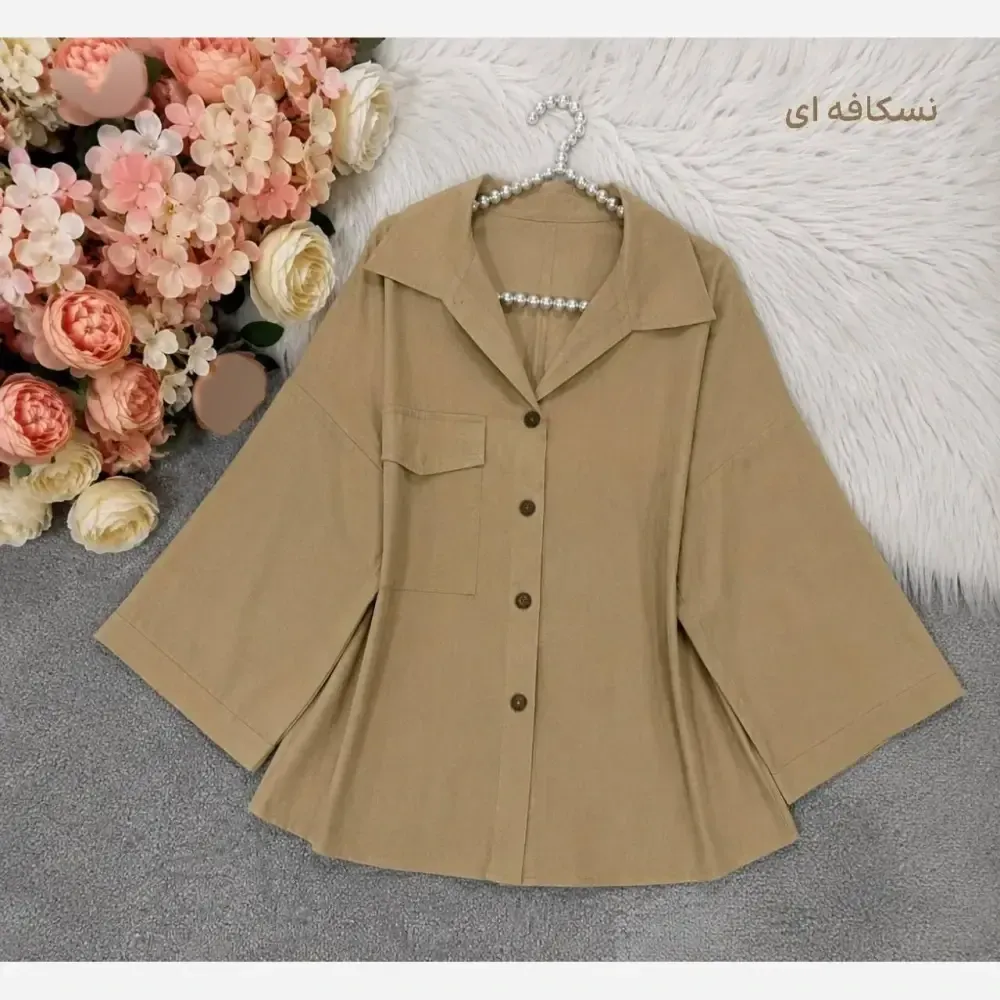 شومیز باکسی لینن درجه یک مشکی فری سایز تا 48