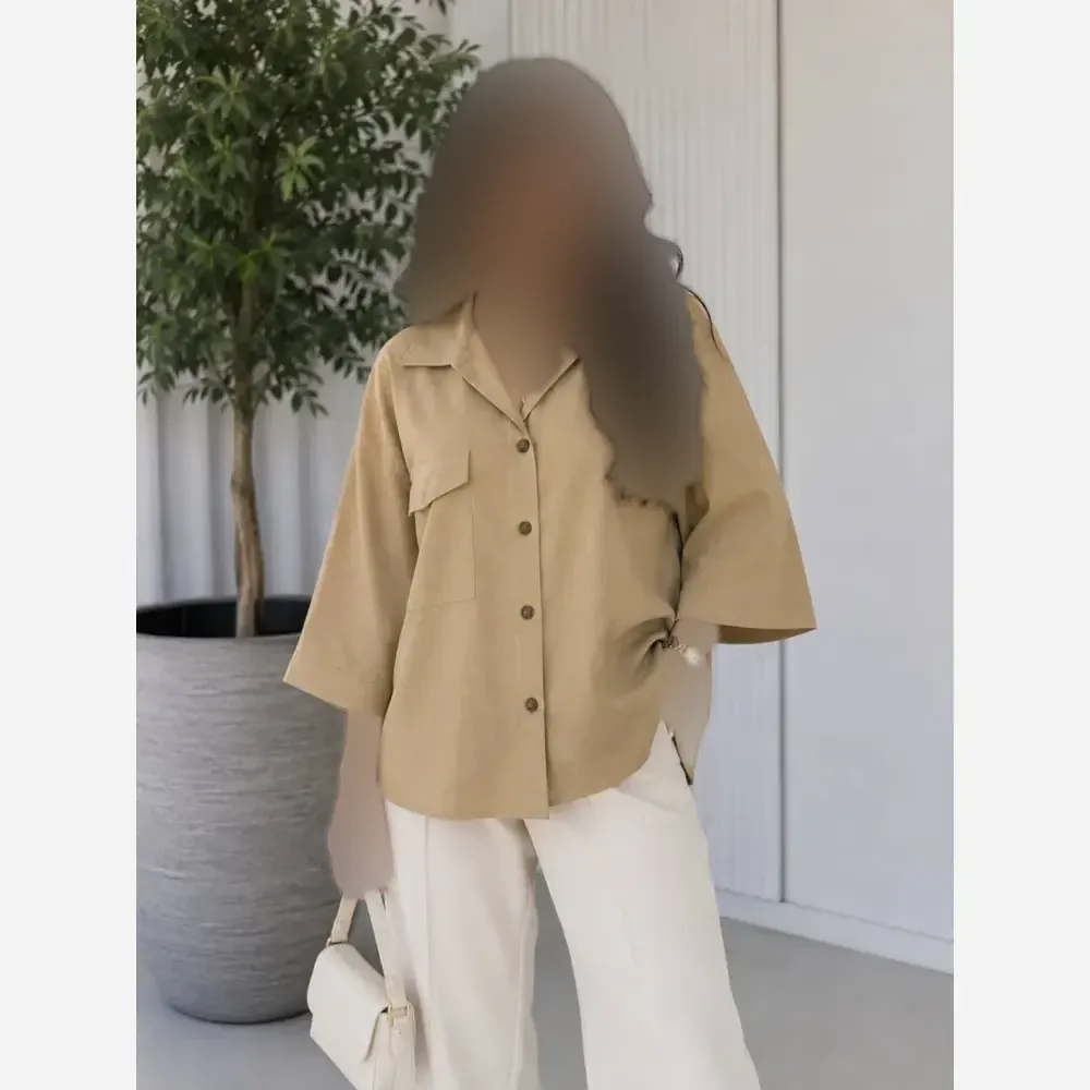 شومیز باکسی لینن درجه یک مشکی فری سایز تا 48