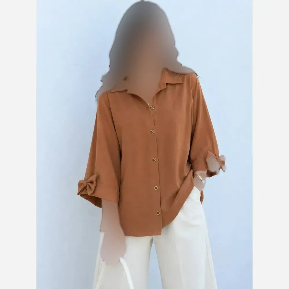 شومیز باکسی لینن درجه یک زنانه رنگ مشکی و سبز پسته ای فری سایز