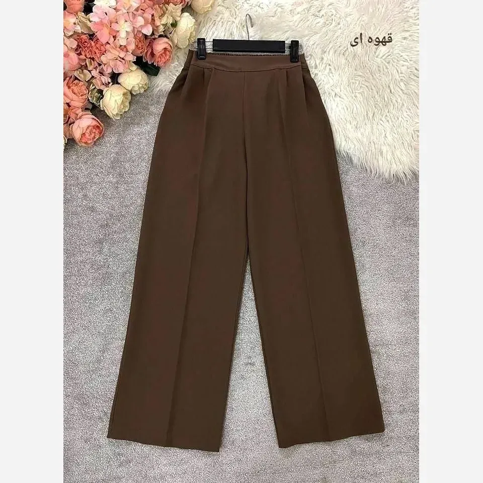 شلوار بگ زنانه پارچه مازراتی 330 گرم درجه یک پشت کش قد 103