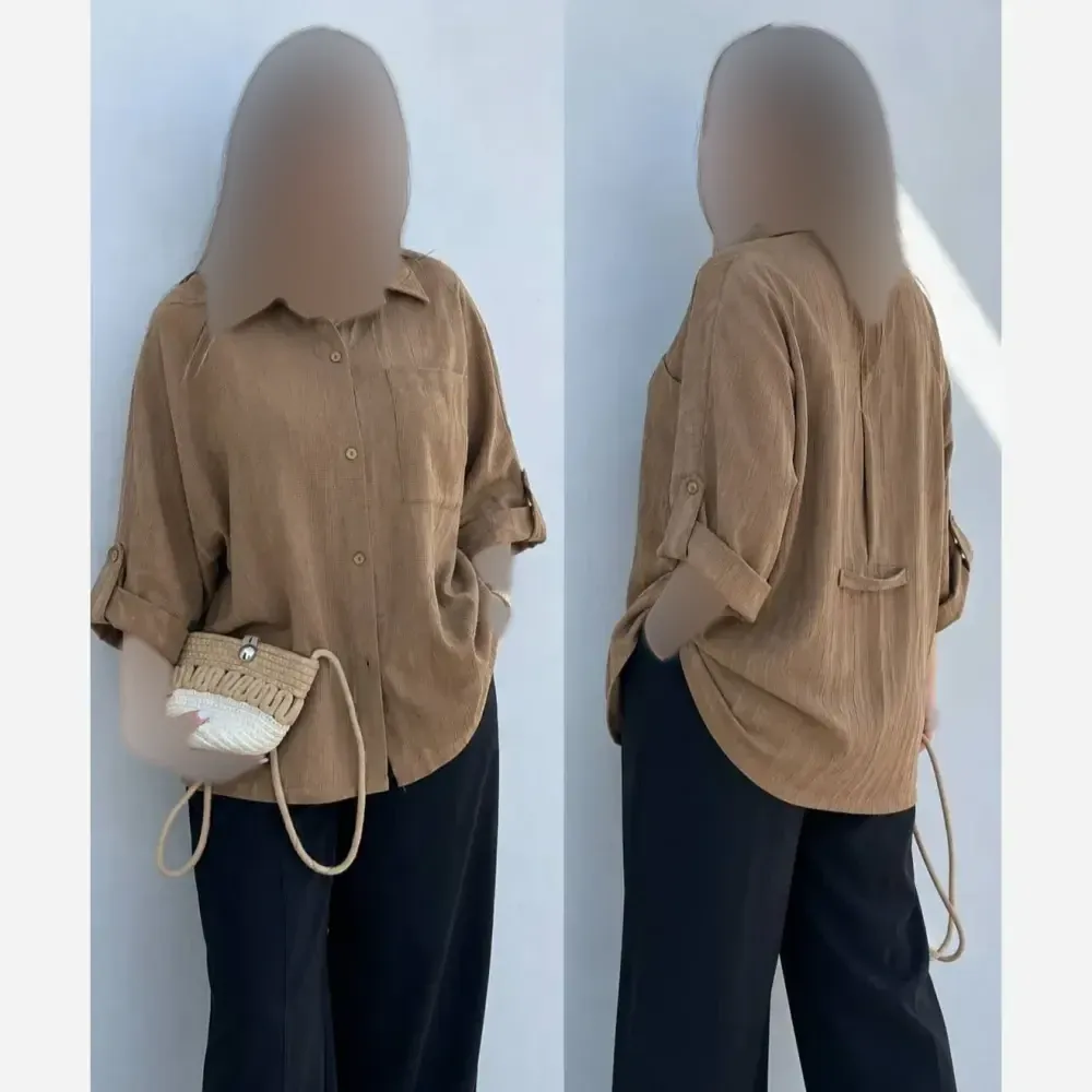 شومیز باکسی زنانه جنس آیوا زنجیری فری سایز تا 48