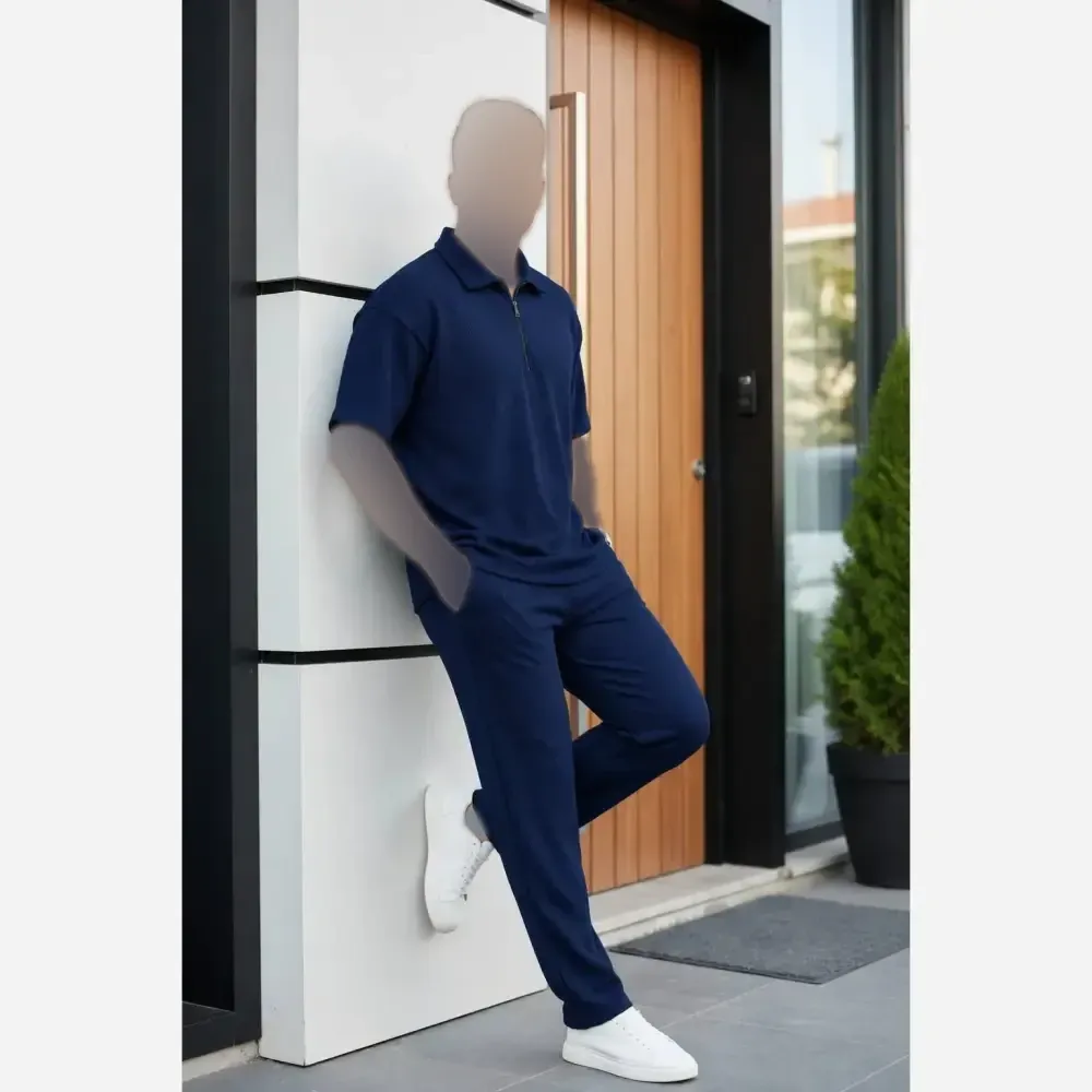 ست مردانه نیم زیپ جنس بیسکویتی رنگ بندی متنوع فری سایز