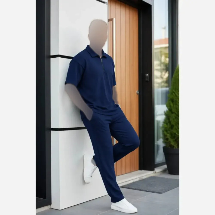 ست مردانه نیم زیپ جنس بیسکویتی رنگ بندی متنوع فری سایز
