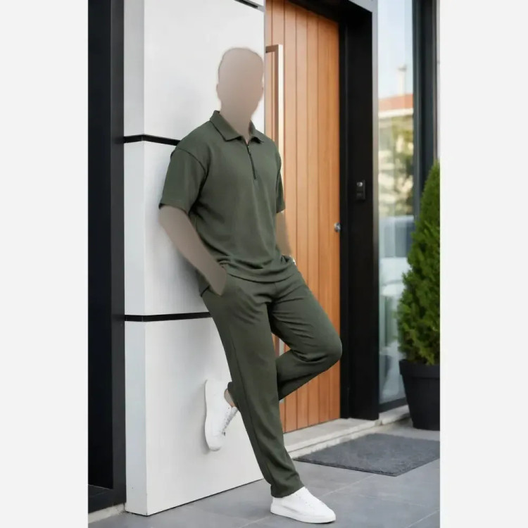 ست مردانه نیم زیپ جنس بیسکویتی رنگ بندی متنوع فری سایز