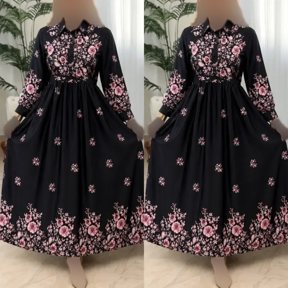 پیراهن زنانه مدل زنبق جنس بوگاتی درجه یک فری سایز