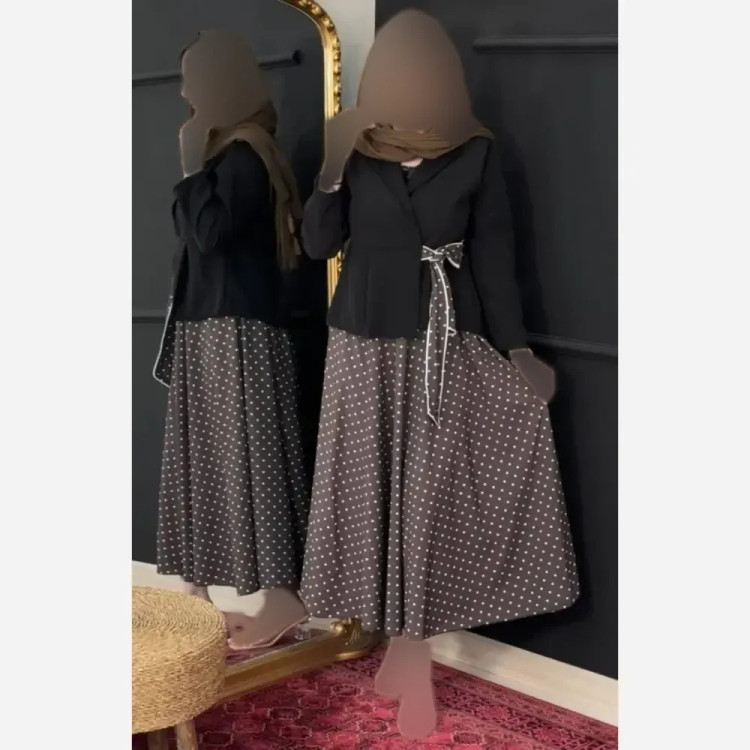 کت و دامن ژابیز مازراتی بوگاتی زنانه فری سایز مشکی موکا سرمه ای