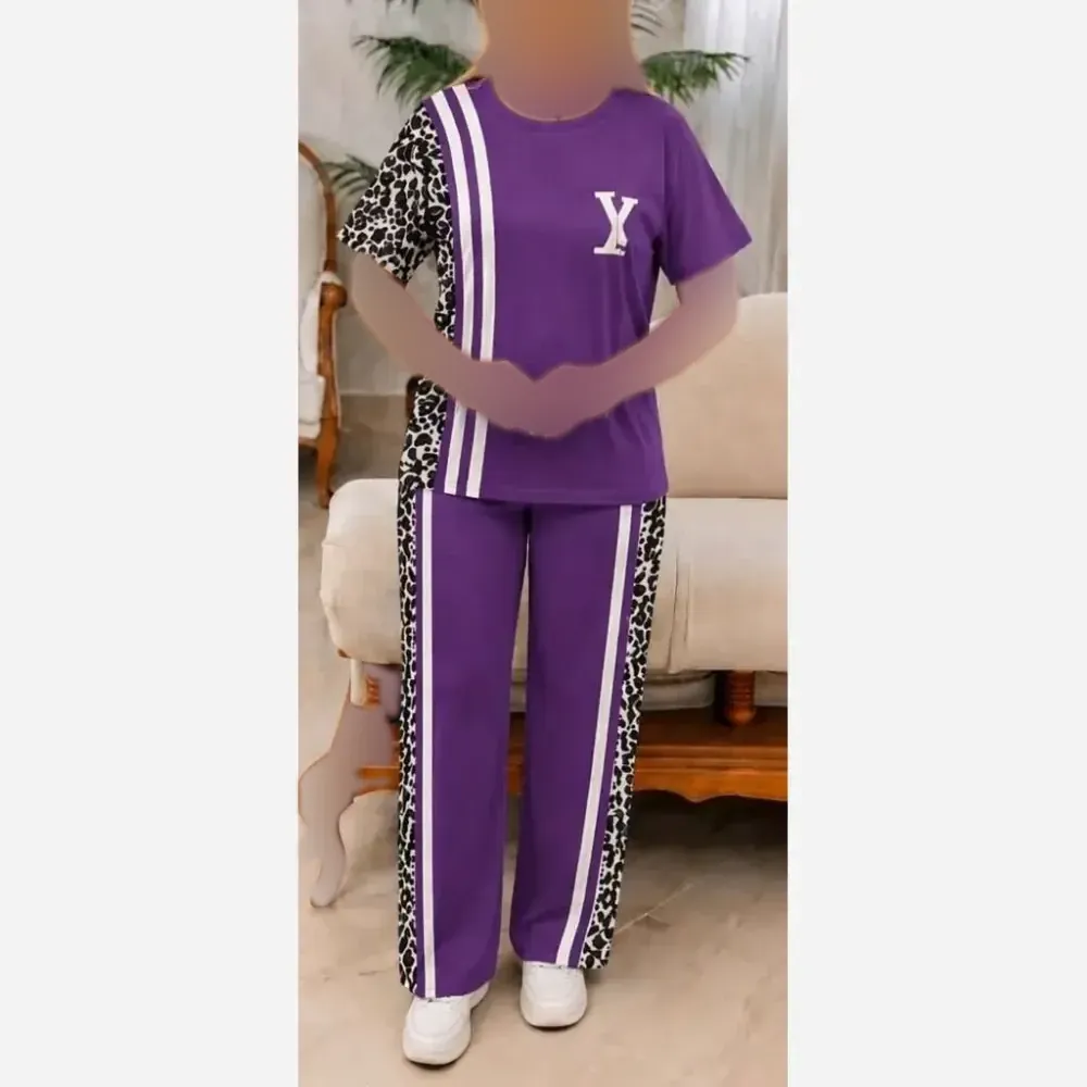 ست تیشرت و شلوار پنبه باکیفیت فری سایز 38 تا 46 ترانه