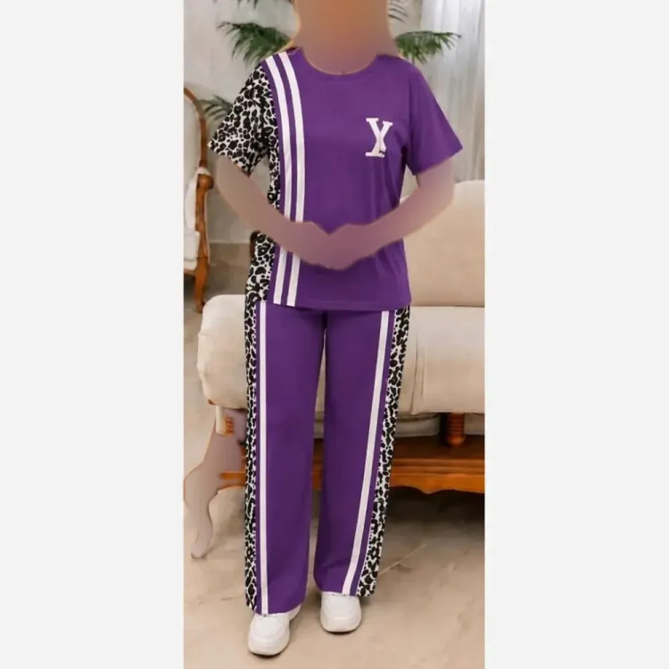ست تیشرت و شلوار پنبه باکیفیت فری سایز 38 تا 46 ترانه