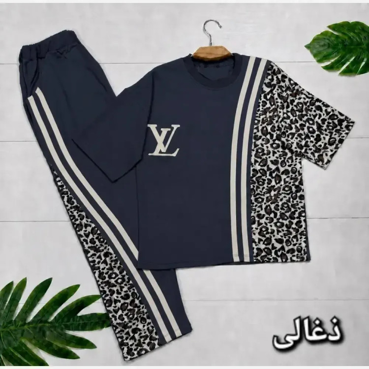 ست تیشرت و شلوار پنبه باکیفیت فری سایز 38 تا 46 ترانه