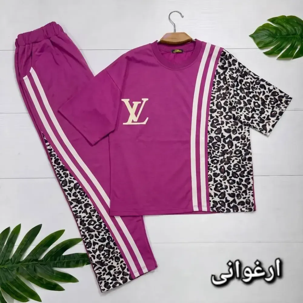 ست تیشرت و شلوار پنبه باکیفیت فری سایز 38 تا 46 ترانه