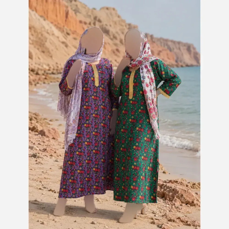 ساحلی ترکمنستانی گل ریز جنس نخ گلدار فری سایز