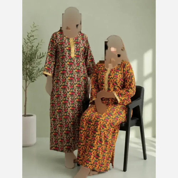 ساحلی ترکمنستانی گل ریز جنس نخ گلدار فری سایز