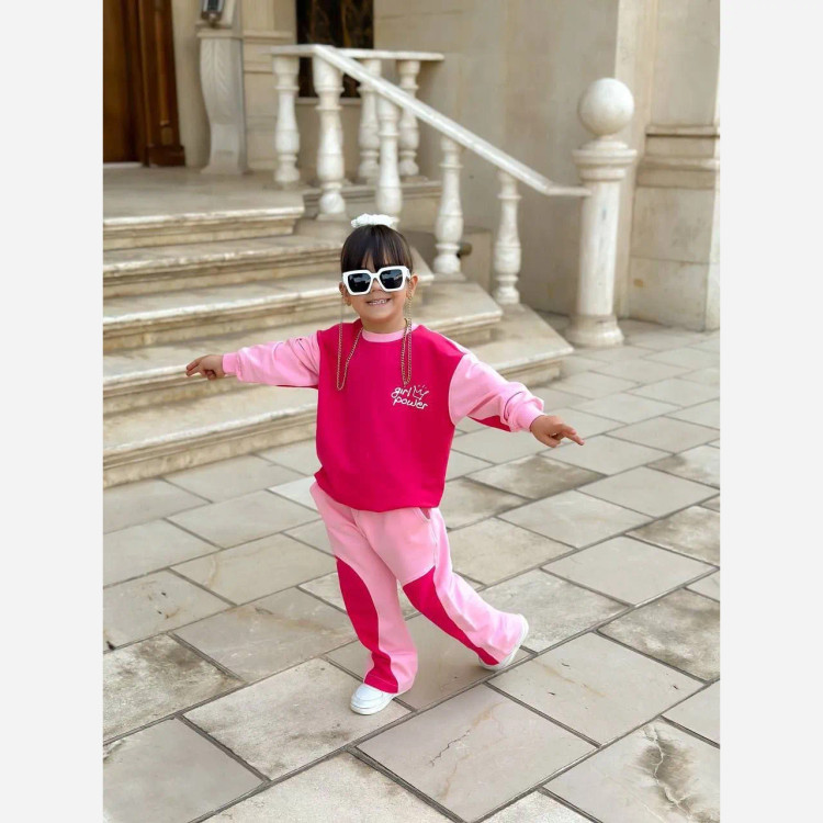 ست بلوز و شلوار دخترانه بهاره طرح گرل پاور