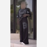 ست بریانا زنانه پنبه گلکسی مشکی سایز فری38_46
