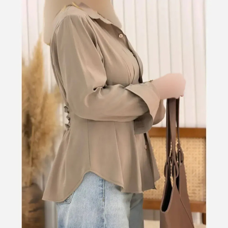 شومیز آلبورا لنین بندتنظیم سایز فری38_44/46 قد70 سانت دور سینه106 سانت آستین55 سانت