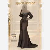 ماکسی مجلسی ژانت ساتن جولیا کاپ دار سنگ و مروارید پانچی درجه یک سایز 38 تا 48