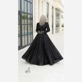 پیراهن سارا پارت جدید مدل مزونی خاص دانتل چمنی سنگدوزی دست سایزبندی 42 تا 58 قد 155 کاپدار استردار